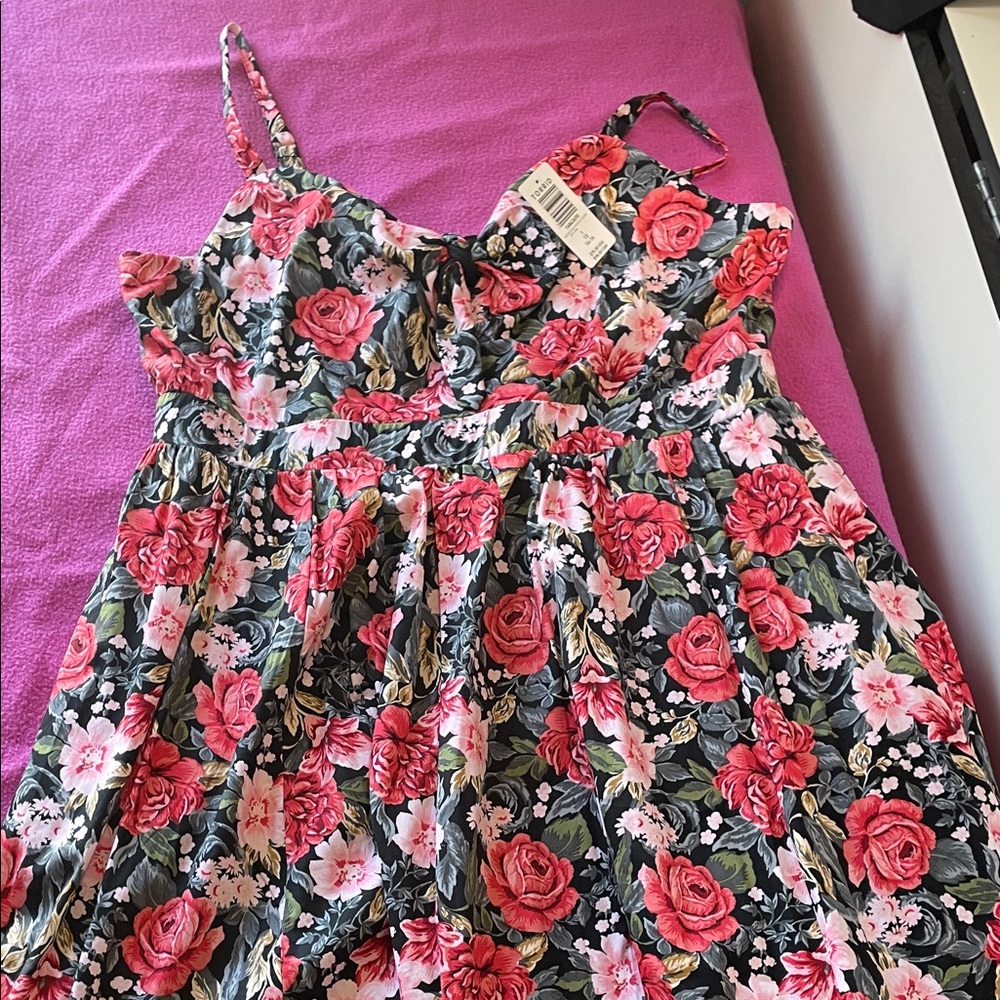 Torrid Floral  Dress with Pink and Green